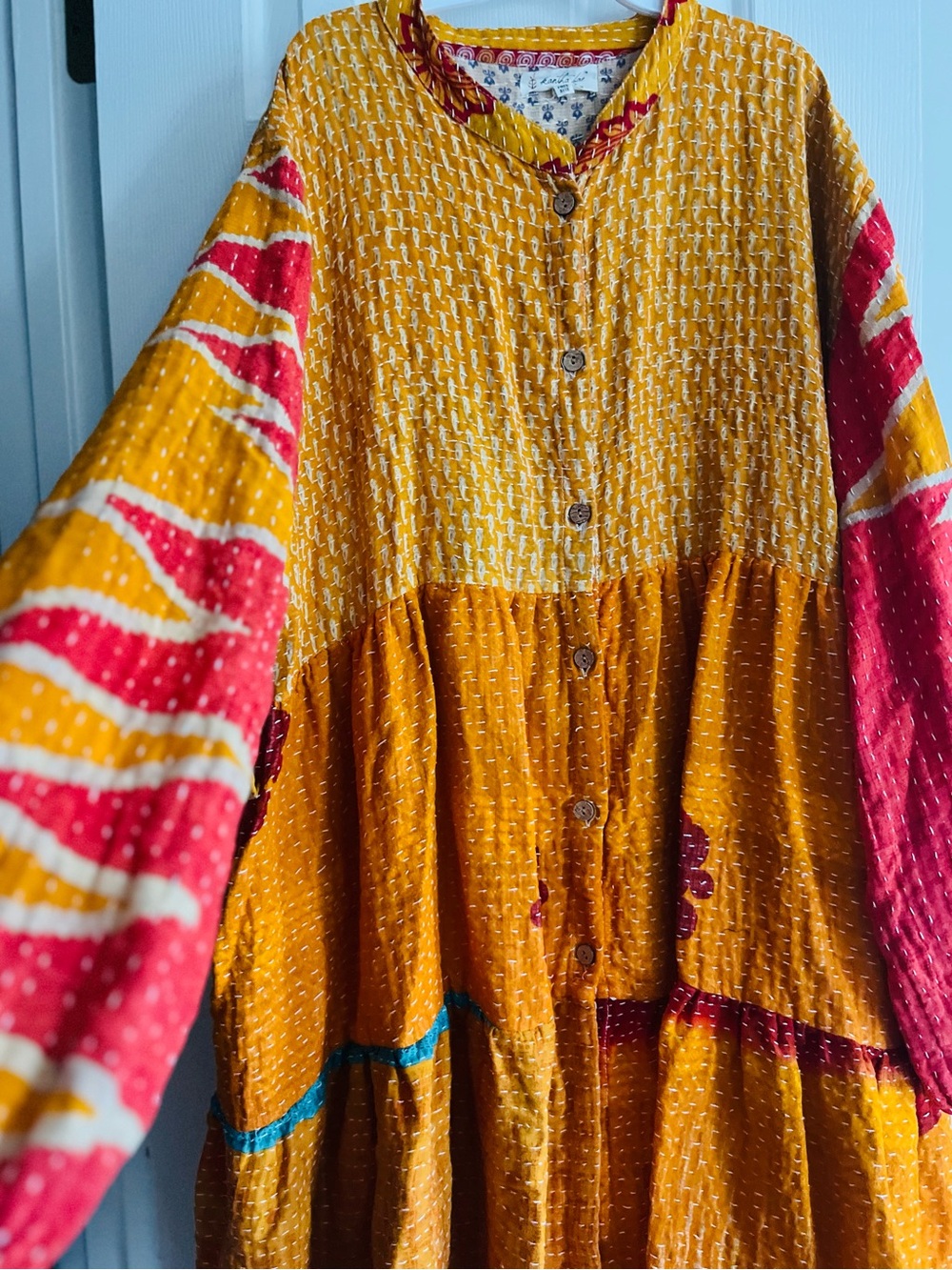 Sale! KANTHA BAE Reversible Button-Front Tunic Dress - Picture 7 of 14